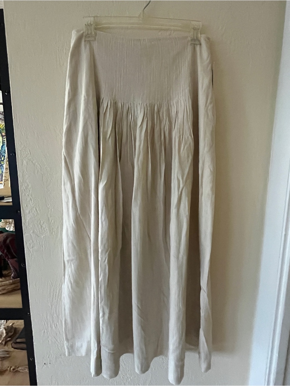 Parker Cream Maxi Skirt with Gathered Waist